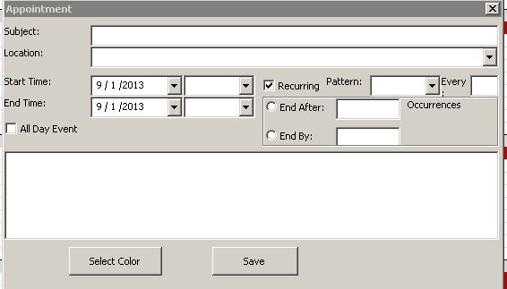 Excel Calendar Appointment View