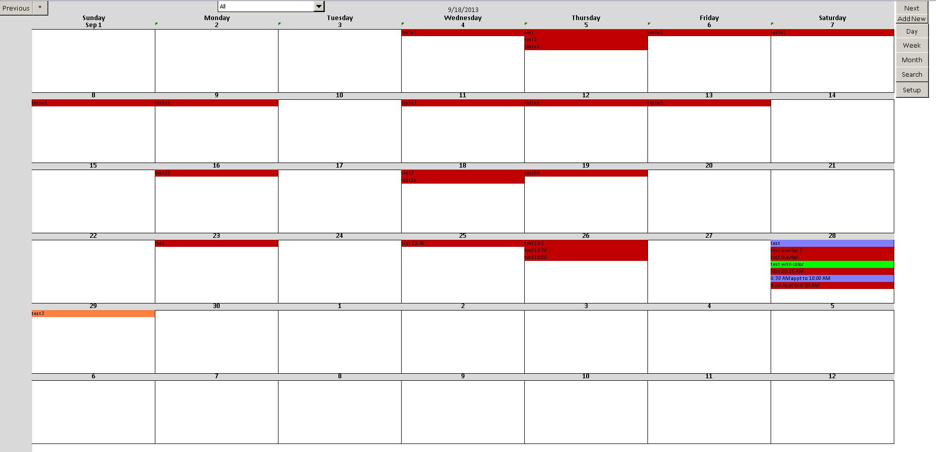 Excel Calendar Month View